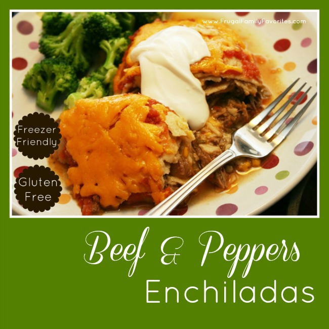 beef and peppers enchiladas
