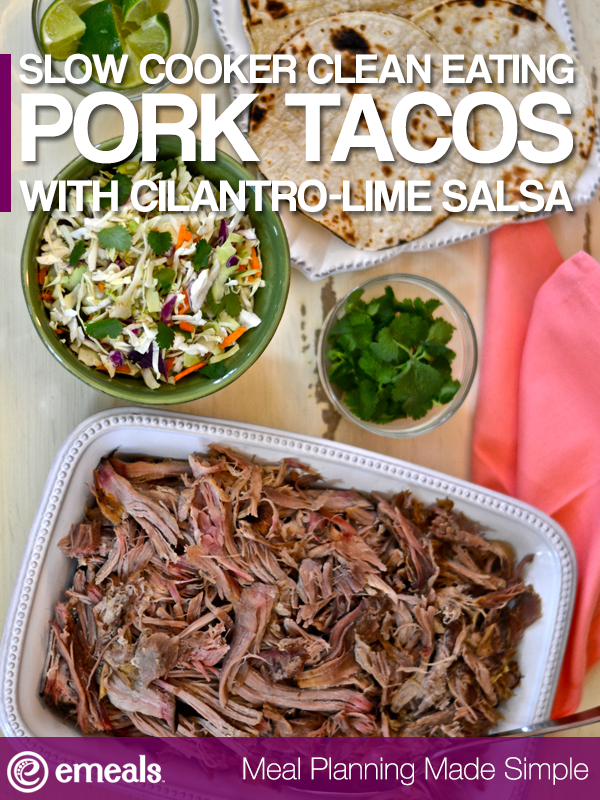 Slow-Cooker Pork Tacos - A delicious way to eat clean. I want this tonight!