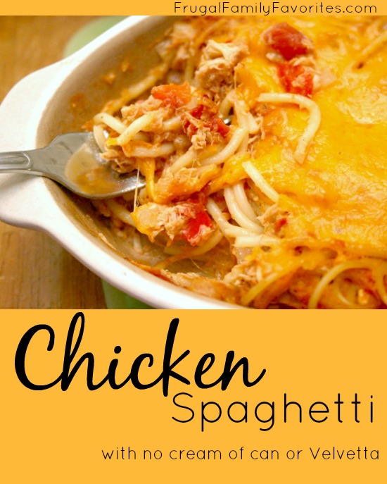 Chicken Spaghetti - Looks delicious and there are not artificial ingredients!